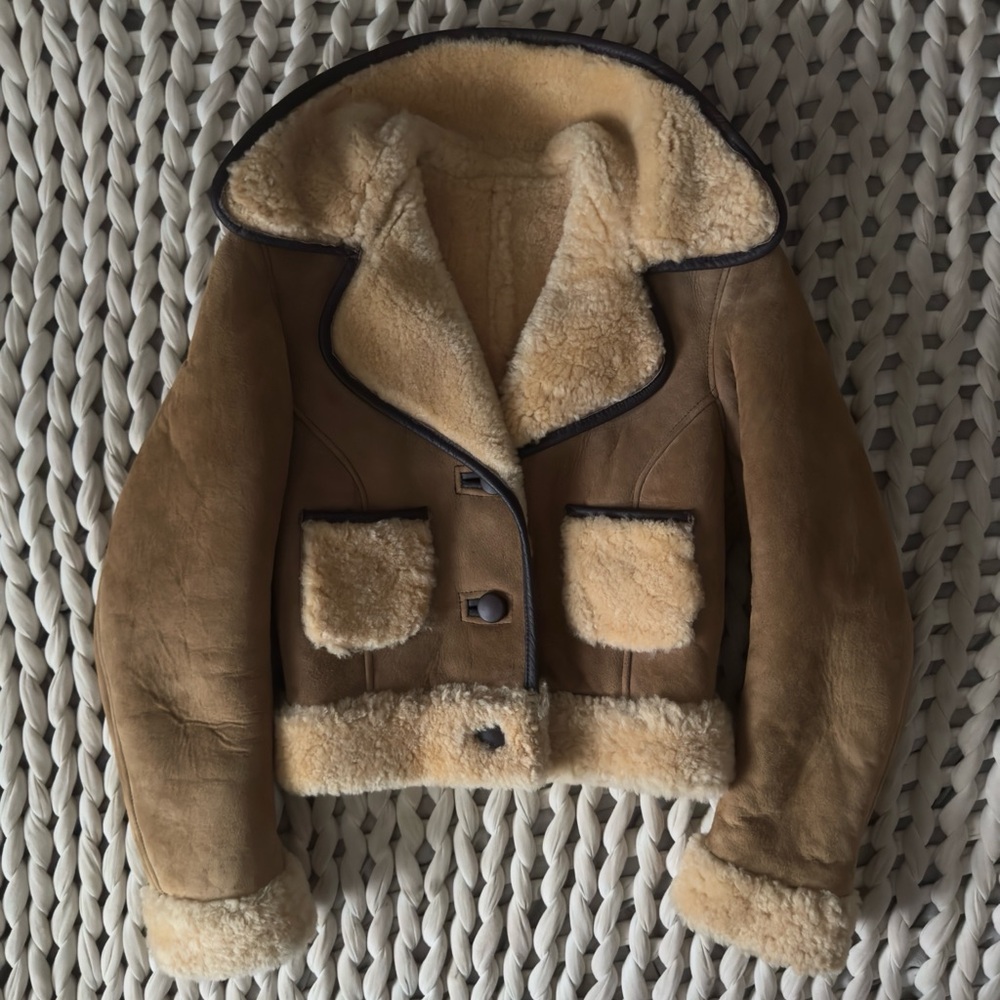 ✨VTG✨ 1970’s Petite Shearling Lined Leather Jacket